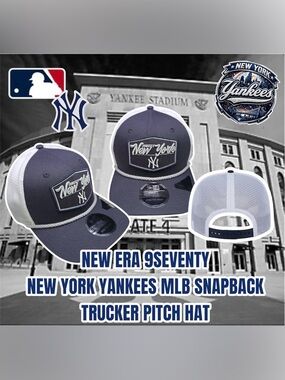 NEW ERA 9SEVENTY New York Yankees MLB Stretch-Snapback Trucker Pitch Hat, OS